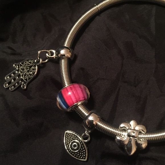 Bangle Charm Silver Bracelets One Size - Picture 3 of 8